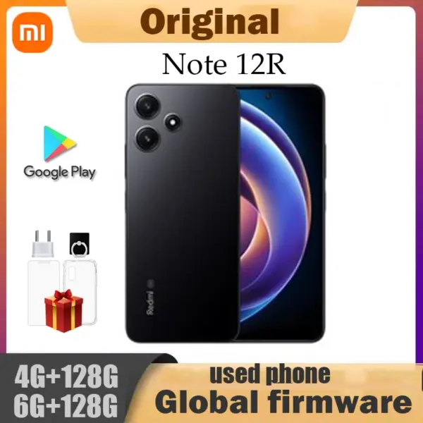 xiaomi Redmi Note 12R 5G smartphone Android 6GB ROM 128GB Qualcomm Snapdragon 4 gen2 50MP 5000mAh used phone