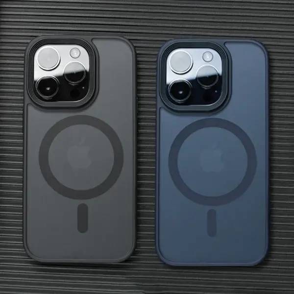 Matte Translucent Frosted Phone Case For iPhone 17 16 15 14 13 12 Pro Max Plus Magnetic Case For Magsafe Wireless Charging Cover