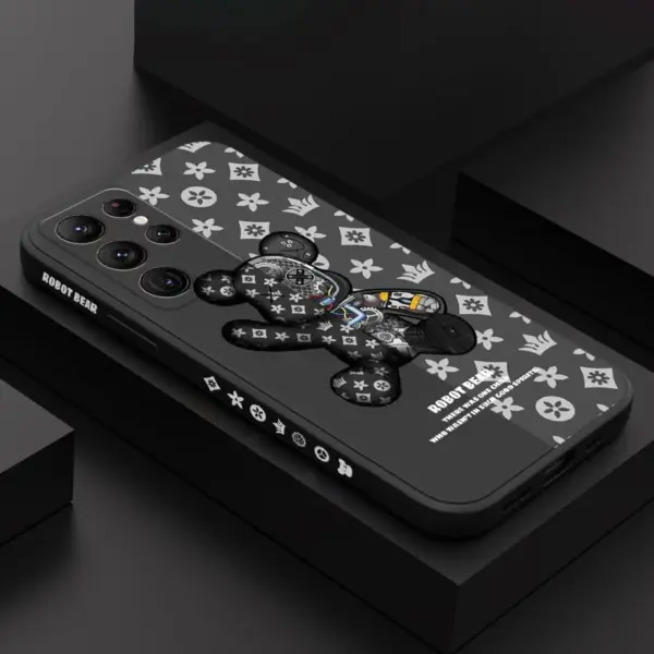 Mechanical Bear Phone Case For Samsung Galaxy S25 S24 S23 S22 S21 S20 S10 S10E Ultra Plus FE Note 20 Ultra Plus Cover