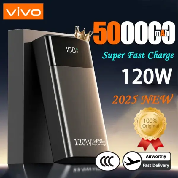 VIVO 200000mah High Capacity Power Bank 120w Super Fast Charging Powerbank Portable Battery Charger For IPhone Samsung Xiaomi