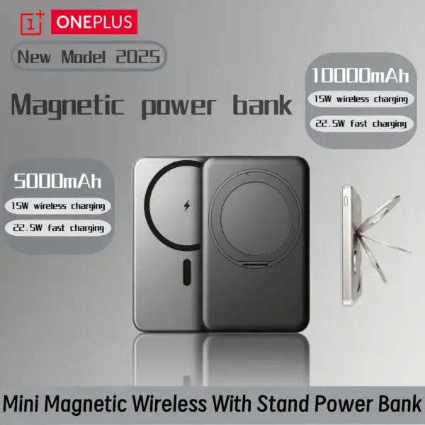 ONEPLUS 10000mAh Slim Mini Magnetic Wireless Power Bank Fast Charger PD 20W Stand Portable External Battery For iPhone Samsung