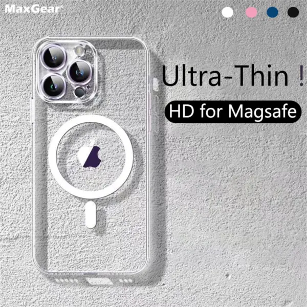 Ultra-Thin HD Clear for Magsafe Wireless Charge Case For iPhone 16 15 14 13 12 11 Pro Max Plus Magnetic Hard Plastic Slim Cover
