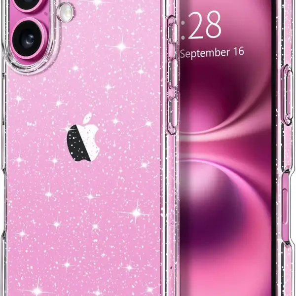 Glitter Clear Case For iPhone 16 E Pro Max 16e 15 Plus 14 13 Mini 12 11 SE 2022 2020 Women Girls Sparkle Phone Cover Accessories