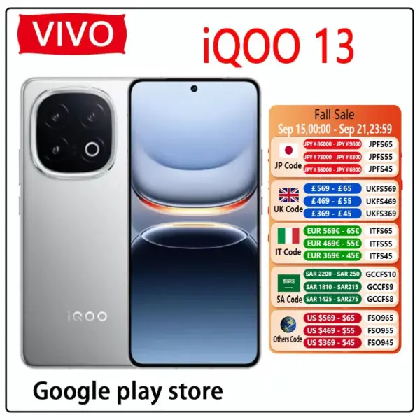 VIVO iQOO 13 5G SmartPhone Snapdragon 8 Elite 6.82'' 2K Q10 144Hz 50MP Rear Camera OIS 6150mAh 120W SuperVOOC Android 15