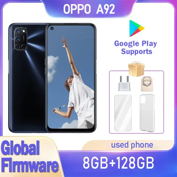 OPPO A92 smartphone Global firmware 6.5-inch snapdragon 665 8GB 128GB rear fingerprint used phone