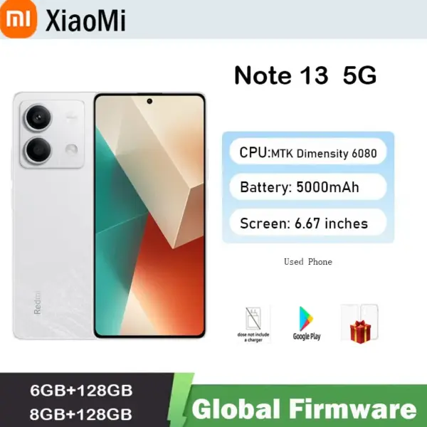 xiaomi Redmi Note 13 5G smartphone Global firmware 256GB 140Hz LCD Display 64MP Triple Camera 5000mAh used phone