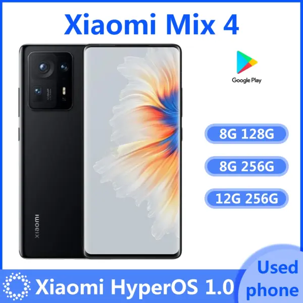 Xiaomi Mi MIX 4 smartphone HyperO1.0 Qualcomm Snapdragon 888Plus Full screen used phone