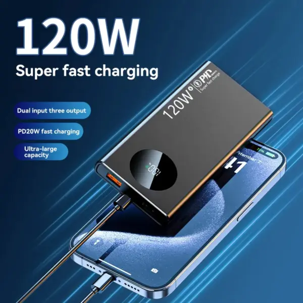 10000mAh Power Bank 120W Portable Fast Charger Battery For Hand Foot Warmer