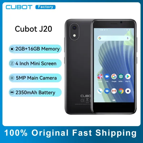Cubot J20 Smartphone 4" Mini Screen 2GB+16GB(128GB Extended) 2350mAh Battery Android 12 Dual Sim 4G GPS Mobile Phones
