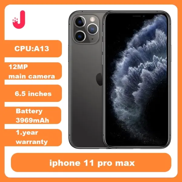 Original iPhone 11 pro Max 6.5inch 64GB 256GB A13 Bionic Processor IOS 4G LTE USED CellPhone Face ID APPLE Smartphone