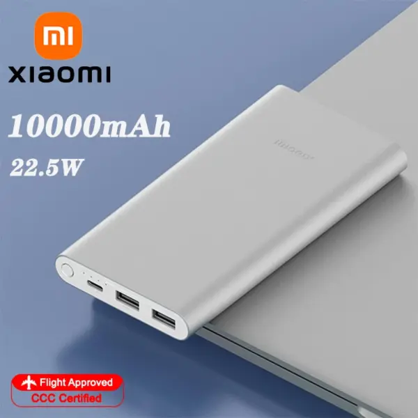 Xiaomi 10000mAh 22.5W Power Bank, 3 Ports, USB-C Fast Charging, Aluminum Alloy, Support Low Current Mode, For iPhone 16 15 14 13