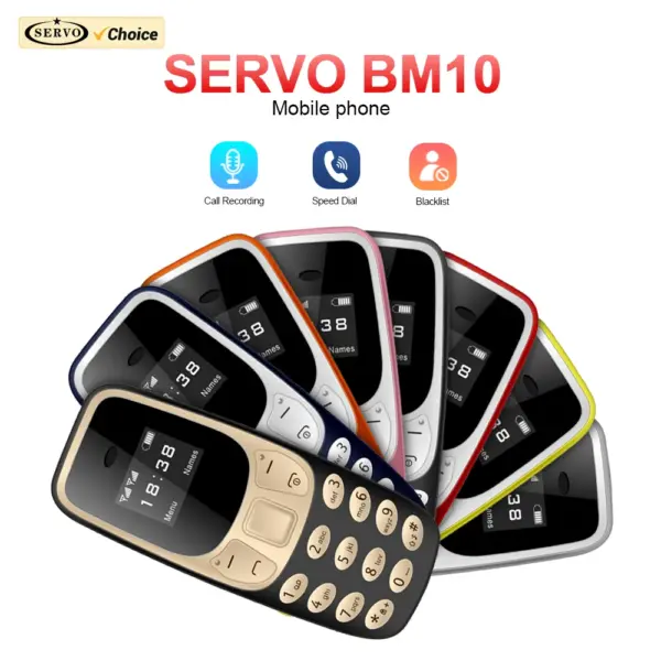 SERVO BM10 Dual SIM Super Mini Mobile Phone Bluetooth Dial Magic Voice Low Radiation Small Feature Cellular Phones Multilanguage