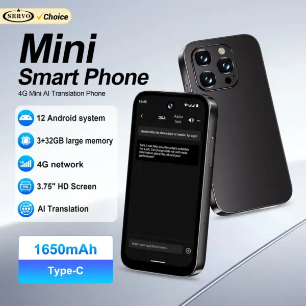 SERVO A1 PRO 4G LTE Mini Smartphone AI Translator Android OS 3GB+32GB Google Play WhatsAPP WiFi Hotspot 3.75" Small Smart Phones