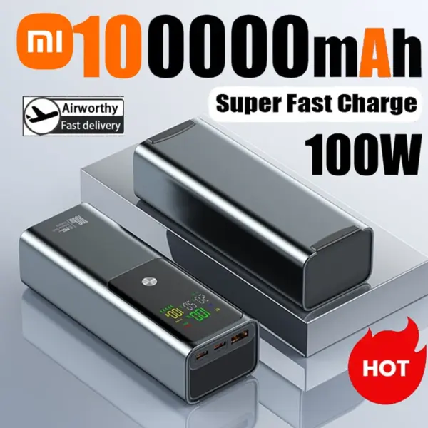 Xiaomi 100000mAh Power Bank 100W External Battery Capacity Fast Charging Portable Charger Powerbank For Laptop iPhone Samsung
