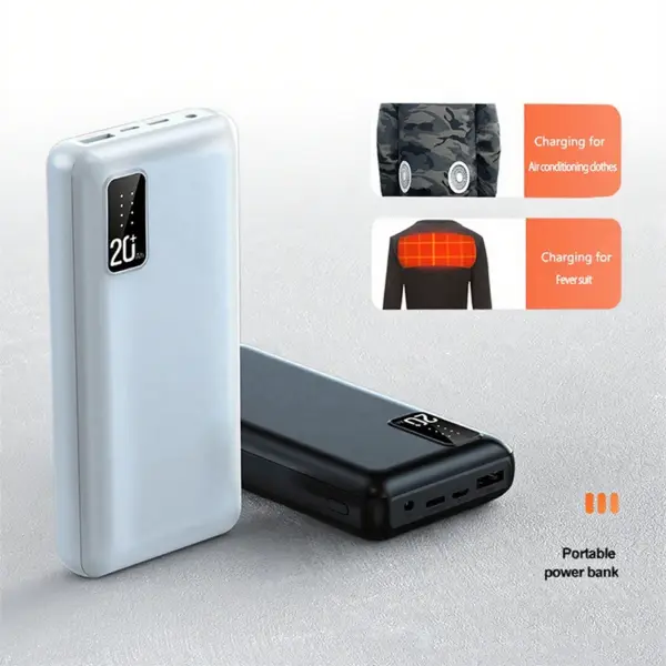 12V DC Power Bank 20000mAh Portable Charger Powerbank For iPhone Samsung Xiaomi Cooling Fan Heated Vest Jacket External Battery