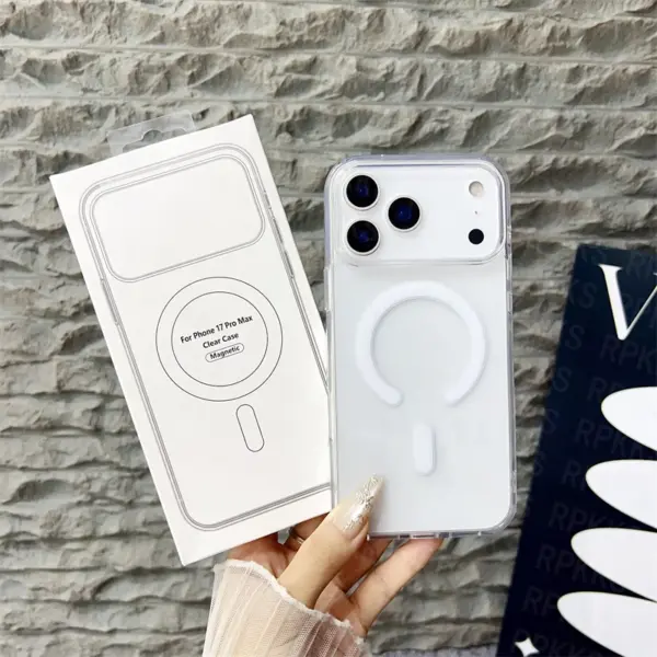 Original For Magsafe Magnetic Wireless Charging Case For iPhone 17 Air 16 15 14 13 12 11 Pro Max 17 Plus Mini Clear Back Cover