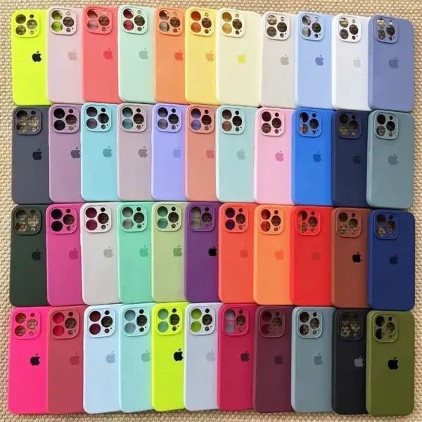 Original Liquid Silicone Phone Case For iPhone 16 15 13 12 14 Pro Max Apple Cases For iPhone 13 12 14 15 16 Plus Full Logo Cover