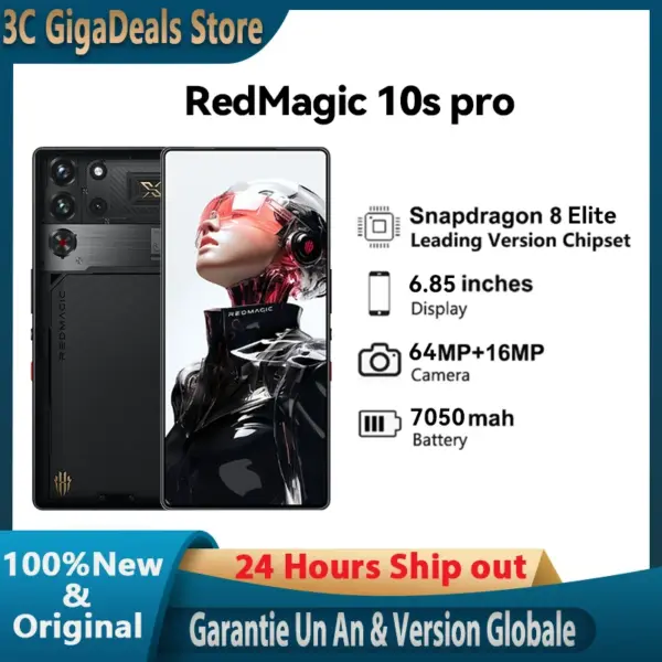 RedMagic 10S Pro Global Version 5G Gaming Phone Snapdragon 8 Elite Leading Version 7050mAh 80W fast charge 6.85 inch SmartPhone