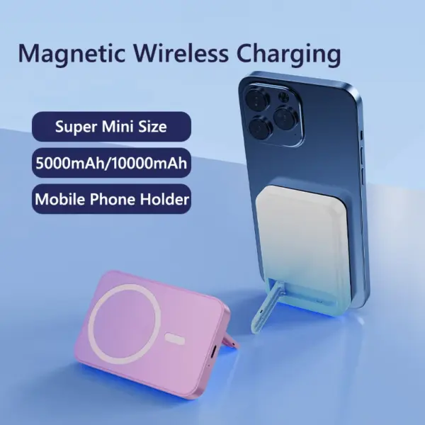 Magnetic Power Bank 10000mAh Wireless Fast Charger External Battery Pack for iPhone X Samsung Xiaomi Huawei Powerbank With Stand
