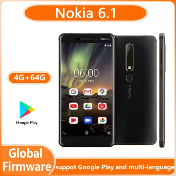 Nokia 6.1 4G Smartphone 5.5" 3GB 32GB ROM 16MP camera Single SIM Fingerprint Unlocked Android Used Phone