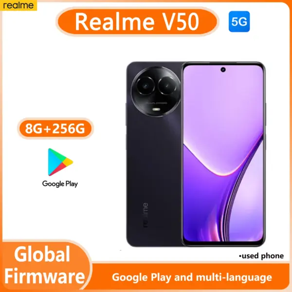 OPPO Realme V50 5G smartphone Global firmware MTk Dimensity 6100+ 6.72" 2400x1080 8GB 256GB 13MP Camera Used Phone