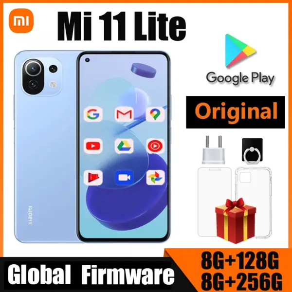 Xiaomi mi 11 Lite smartphone Cell Phones 5G AMOLED Snapdragon 780G 64MP Full Screen 90HZ used phone