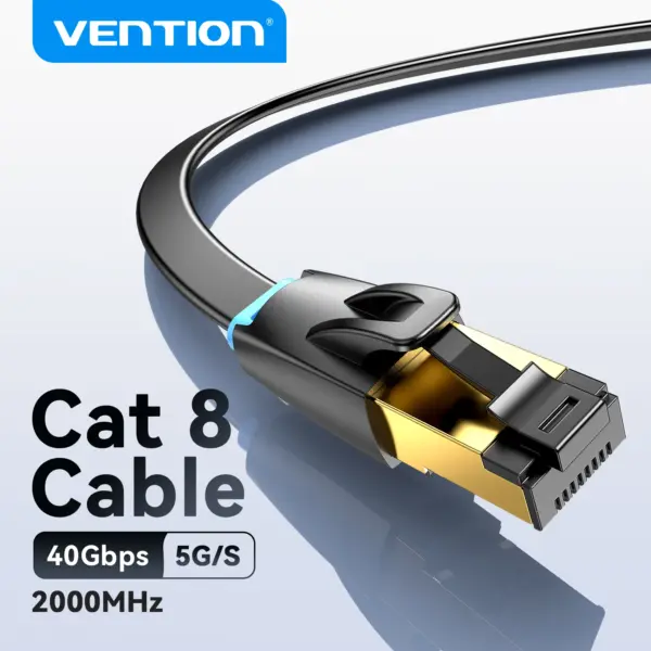 Vention CAT8 Ethernet Cable 40Gbps 2000MHz TPE Network Lan Patch Cord for PC Laptop PS 5/4 Router RJ45 Flat wired Cable Ethernet