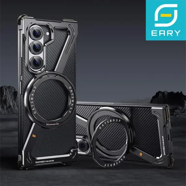 Eary Frameless Case for Samsung Galaxy Z Fold 7 Magsafe with 360°Rotating Magnetic Stand Metal Shockproof Protector Phone Cover