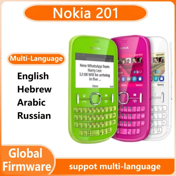 Nokia 201/2010 2G Phone QWERTY Keyboard mkulti-language multi language Unlocked Cellphone unlocked used phone