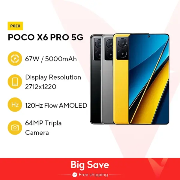 POCO X6 Pro 5G Global Version Smartphone Dimensity 8300-Ultra 6.67"Flow AMOLED DotDisplay 64MP NFC