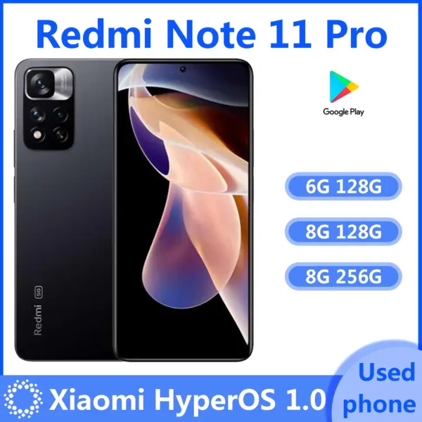 Xiaomi Redmi Note 11 Pro 5G smartphone 108MP Camera Global rom MediaTek Dimensity 920 HyperOS 1.0 5160mAh used phone