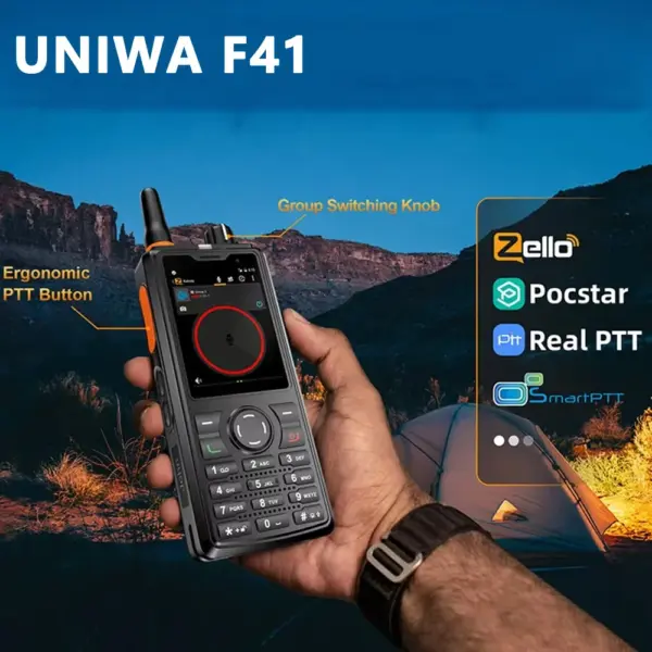 NEW UNIWA F41 2.4" Zello Walkie Talkie 4G Smartphone Android 8.1 phone-y-communication Waterproof PTT 4600mAh NFC Cellphone