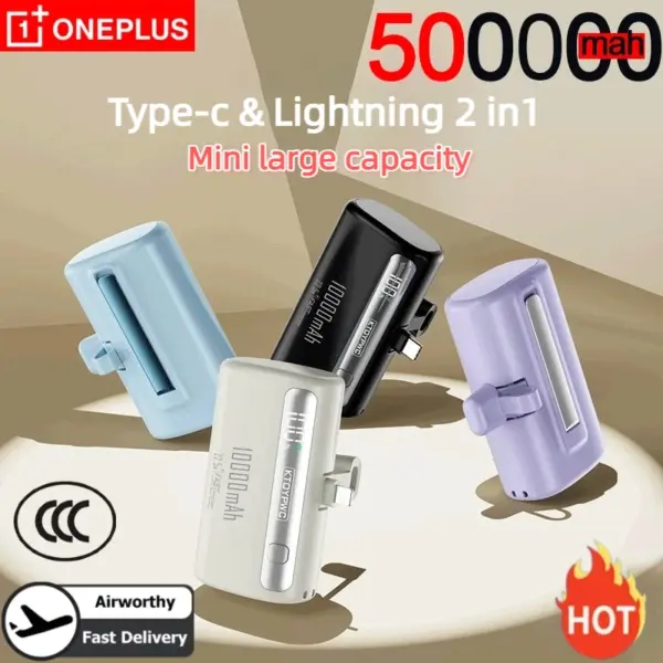 OnePlus 50000mAh Portable Power Bank Fast Charging Lightweight High capacity Pocket Power Bank For IPhone Huawei Samsung