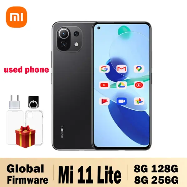 Global Firmware Xiaomi Mi 11 Lite Smartphone Cell Phones 5G AMOLED Snapdragon 780G 64MP Full Screen 90HZ Used Phone