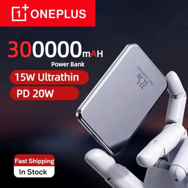 OnePlus Ultra Slim Wireless Power Bank 50000mAh Mac Safe Fast Charge Magnet Auxiliary Battery Magnetic For IPhone Samsung New