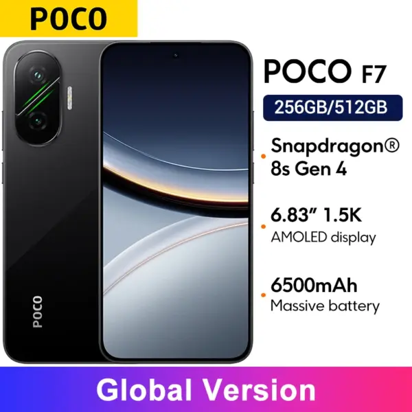 POCO F7 5G Global Version Snapdragon® 8s Gen 4 NFC 6.83" 1.5K AMOLED 50MP Camera OIS 90W HypeCharge Smartphone 6500mAh Battery
