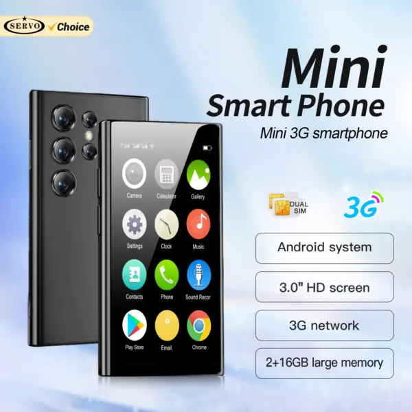 SERVO S26 3G WCDMA Mini Smartphone 2GB RAM 16GB ROM Google Play Face Unlock 3.0" Touch Display Tiny Smart Phones 2 SIM Standby