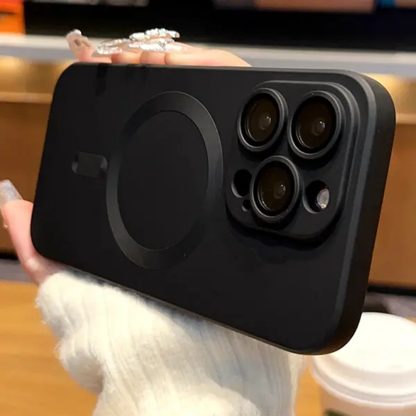 Original Matte Silicone Magnetic Case For iPhone 15 13 11 12 14 16 Pro Max Plus Magsafe Cases Wireless Charge Cover Accessories