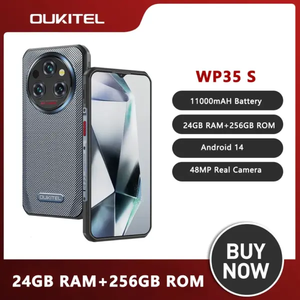 Oukitel WP35 S Rugged phone 24GB(6+18)+256GB 11000mAh 4G phones androids NFC rugged Smartphone Business phone