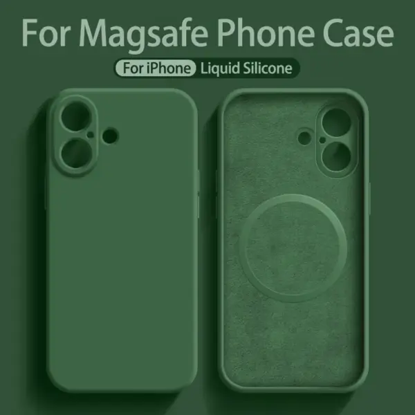 For Apple iPhone Case 16 15 Pro Max Liquid Silicone Magnetic For Magsafe Phone Protection 14 13 12 Plus Mini Funda Accessory