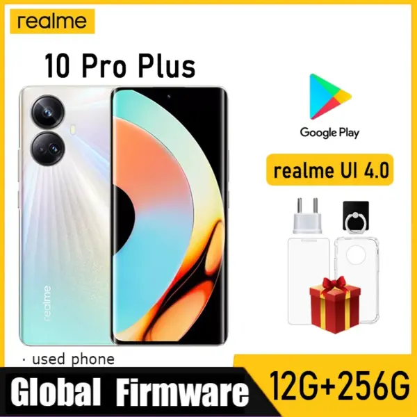 OPPO realme 10 pro plus 5G Global firmware Unlocked 6.7-inch realme UI 4.0 12GB 256GB Camera 108MP Used Phone