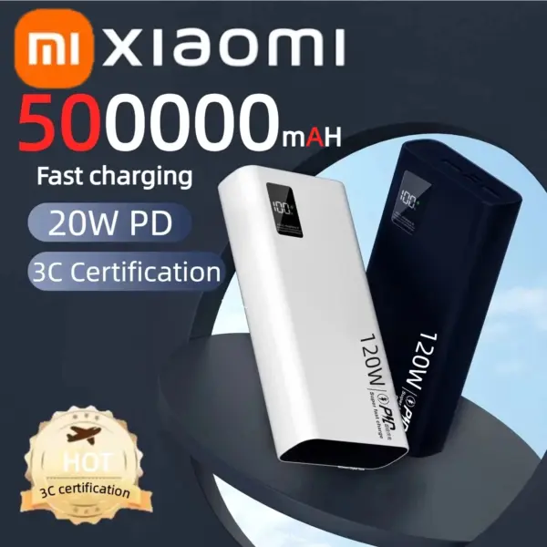 XIAOMI 120W Power Bank 50000mAh High Capacity Fast Charging Powerbank Portable Battery Charger For iPhone Samsung Huawei Hot