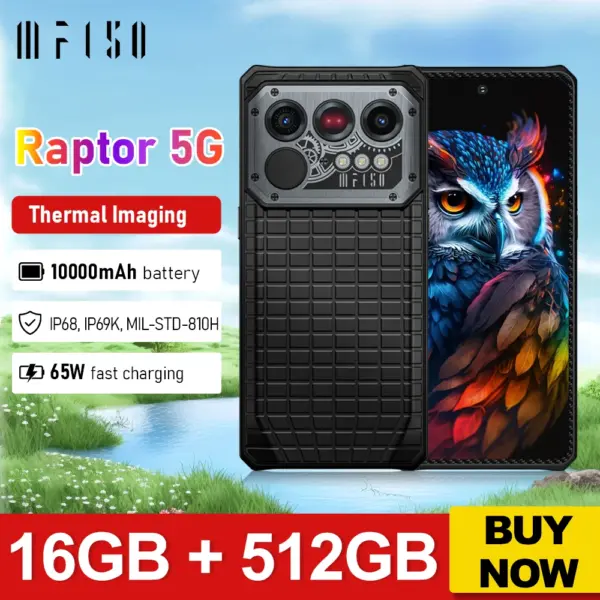 IIIF150 Raptor 5G Rugged Phone 6.78'' AMOLED Display Call Phone 16GB+512GB 10000mAh 50MP Smartphone Android 14 Thermal Imaging