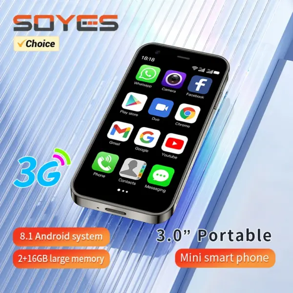 SOYES XS15 Mini Smartphone 3.0" Android8.1 Quad-core 2GB RAM 16GB ROM Dual SIM Standby 3G Network Small Phone