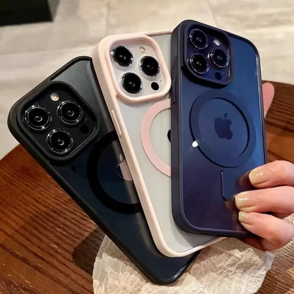 Luxury Magsafe Transparent Phone Case For iPhone 16 15 14 17 12 13 Pro Max 16 Plus Mini 16e Magnetic Wireless Charge Clear Cover