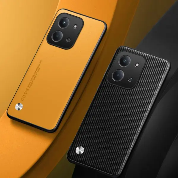 For Redmi A5 Luxury Leather Shockproof Phone Case For Xiaomi Redmi 15C Soft Grain Slim Texture Protect PC Cover For Redmi 15