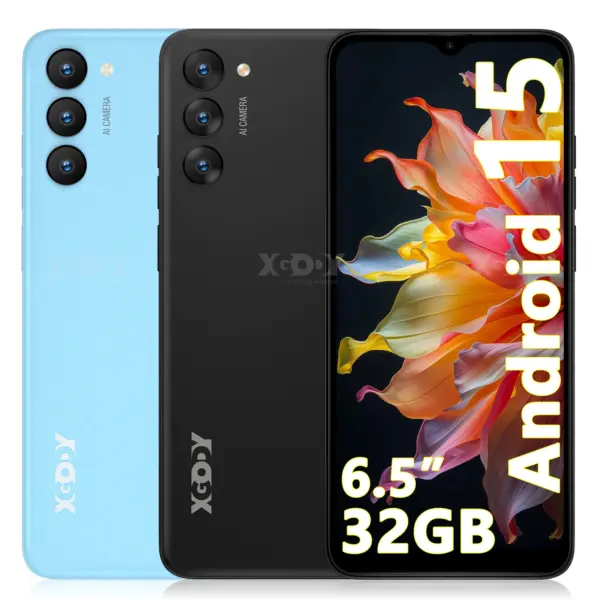 XGODY X36 Smartphone Android 15 Mobile Phone 6.5 Inch HD Screen 7GB RAM 32GB ROM Storage 4G Dual SIM Octa Core 4200mAh Battery
