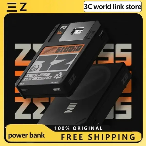 Zenless Zone Zero Power Bank Magnetic Type-C 10000mah Portable Fast Charging Pc-V0 Flame Mobile Power bank For Birthday Gift