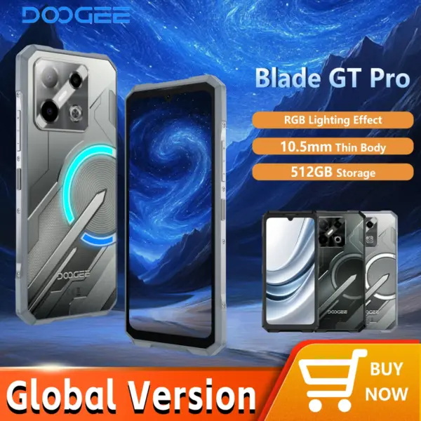 DOOGEE Blade GT Pro 5G Rugged Phone 6.72'' 12GB 512GB 100MP AI Camera 5800mAh Battery LED light Effect Smartphone