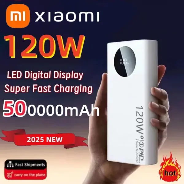 Xiaomi 120W 500000mAh High-Capacity Power Bank – Professional-Grade Fast Charging Solution for iPhone/Samsung/Huawei Y0090-1 2 3